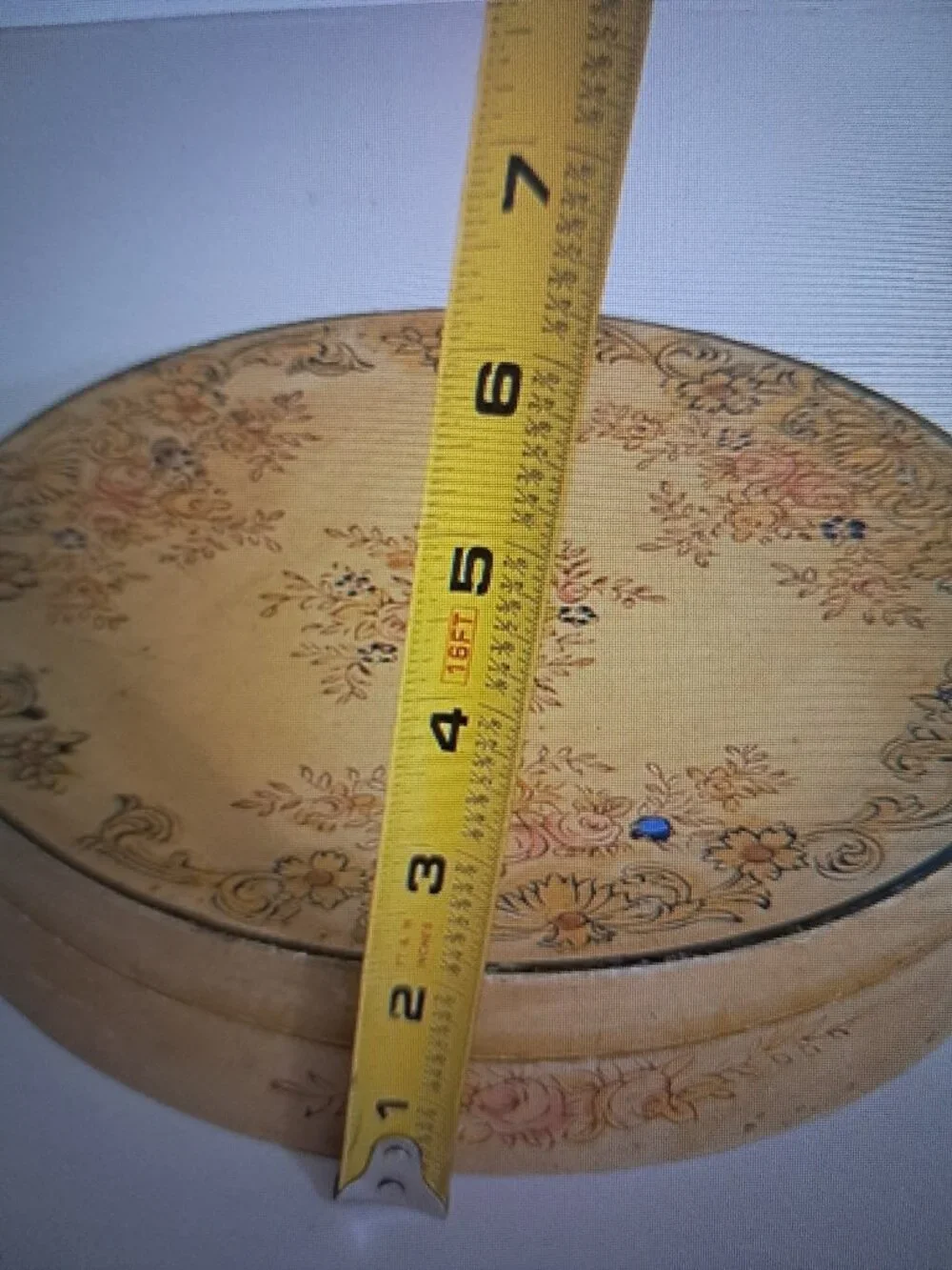 Antique Japanese Porcelain Serving Dish in Original Hand Painted Wooden Box